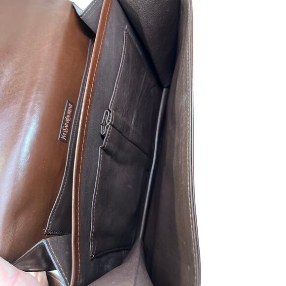 Vintage Yves Saint Laurent Brown Leather Shoulder Bag Model DE 3133 BR 1970-80s - Picture 11 of 16